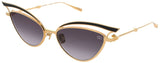 VALENTINO V-GLASSLINER Frame YELLOW GOLD/BLACK ENAMEL Lens DARK GREY GRADIENT