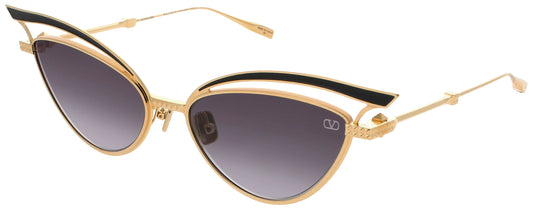 VALENTINO V-GLASSLINER Frame YELLOW GOLD/BLACK ENAMEL Lens DARK GREY GRADIENT