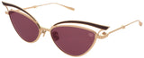 VALENTINO V-GLASSLINER Frame V-LIGHT GOLD/BORDEAUX ENAMEL Lens DARK BORDEAUX