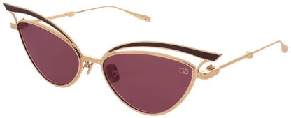 VALENTINO V-GLASSLINER Frame V-LIGHT GOLD/BORDEAUX ENAMEL Lens DARK BORDEAUX