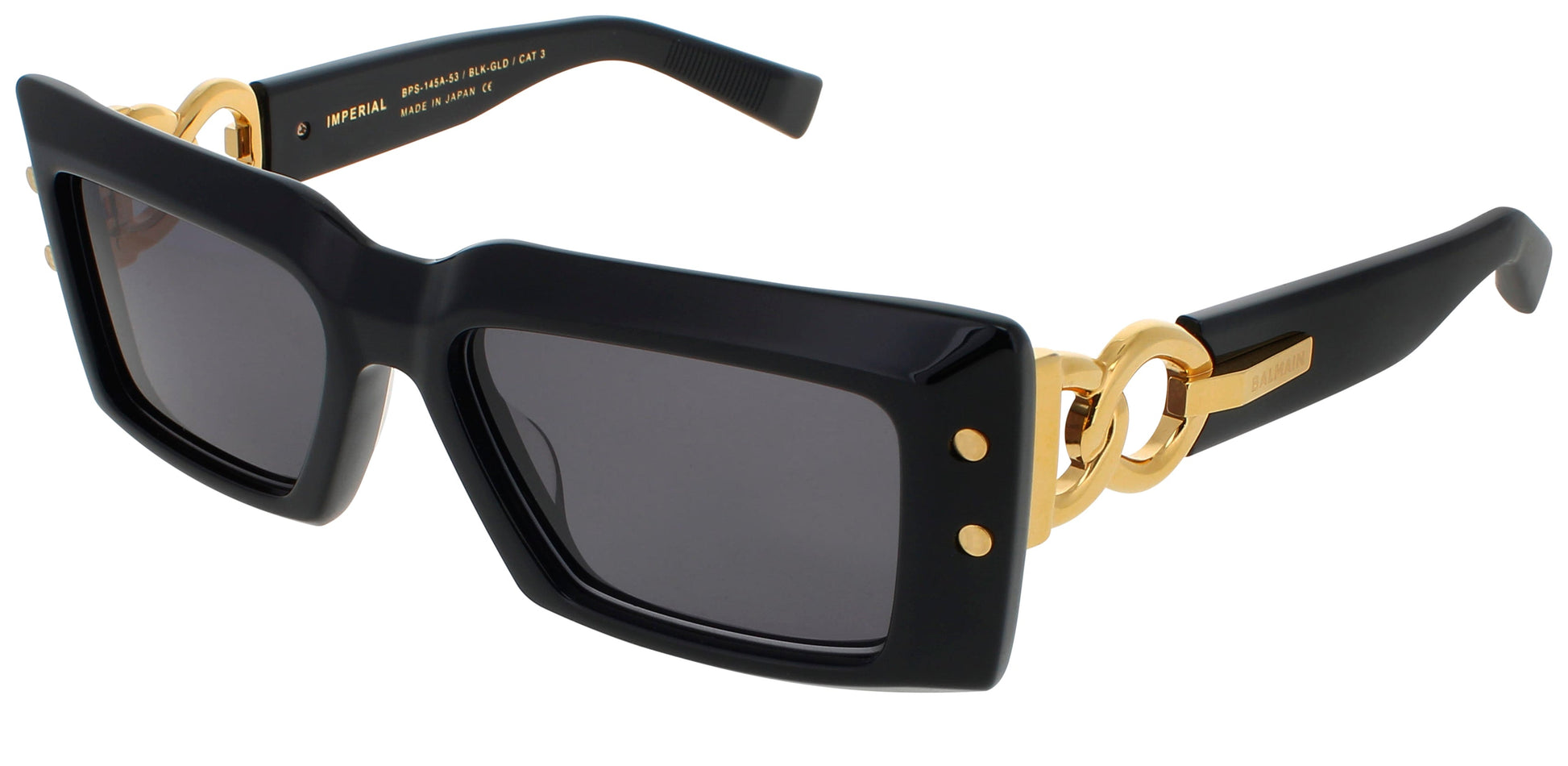 BALMAIN IMPERIAL Frame BLACK/GOLD Lens DARK GREY
