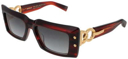 BALMAIN IMPERIAL Frame RED SWIRL/GOLD Lens DARK GREY GRADIENT