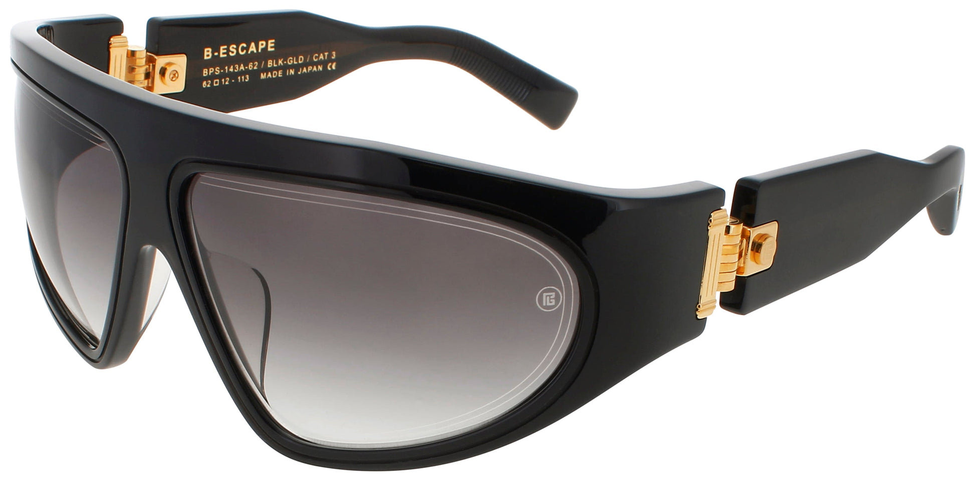 BALMAIN B-ESCAPE Frame BLACK CRYSTAL/GOLD Lens DARK GREY GRADIENT