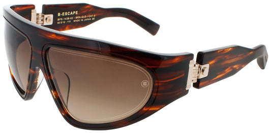 BALMAIN B-ESCAPE Frame BROWN SILVER/WHITE GOLD Lens DARK BROWN GRADIENT