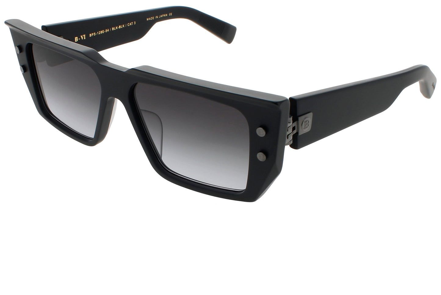 BALMAIN B-VI Frame MATTE BLACK/BLACK RHODIUM Lens DARK GREY