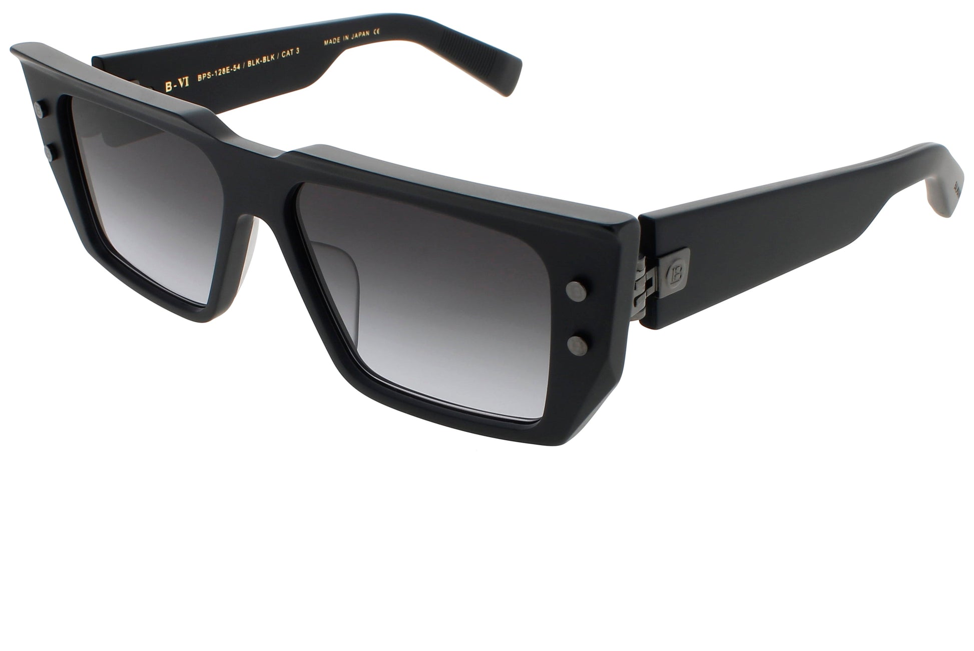 BALMAIN B-VI Frame MATTE BLACK/BLACK RHODIUM Lens DARK GREY
