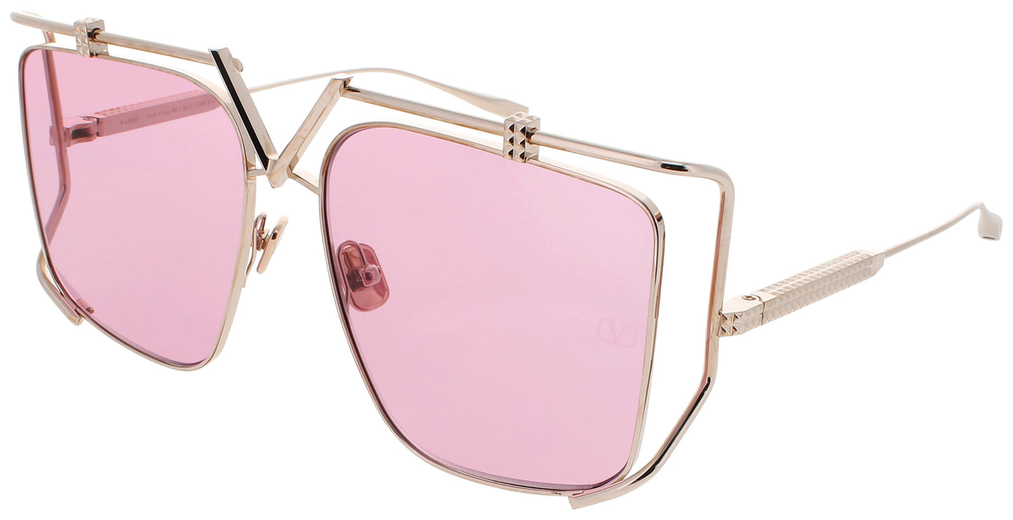 VALENTINO V-LIGHT Frame WHITE GOLD Lens SOLID PINK
