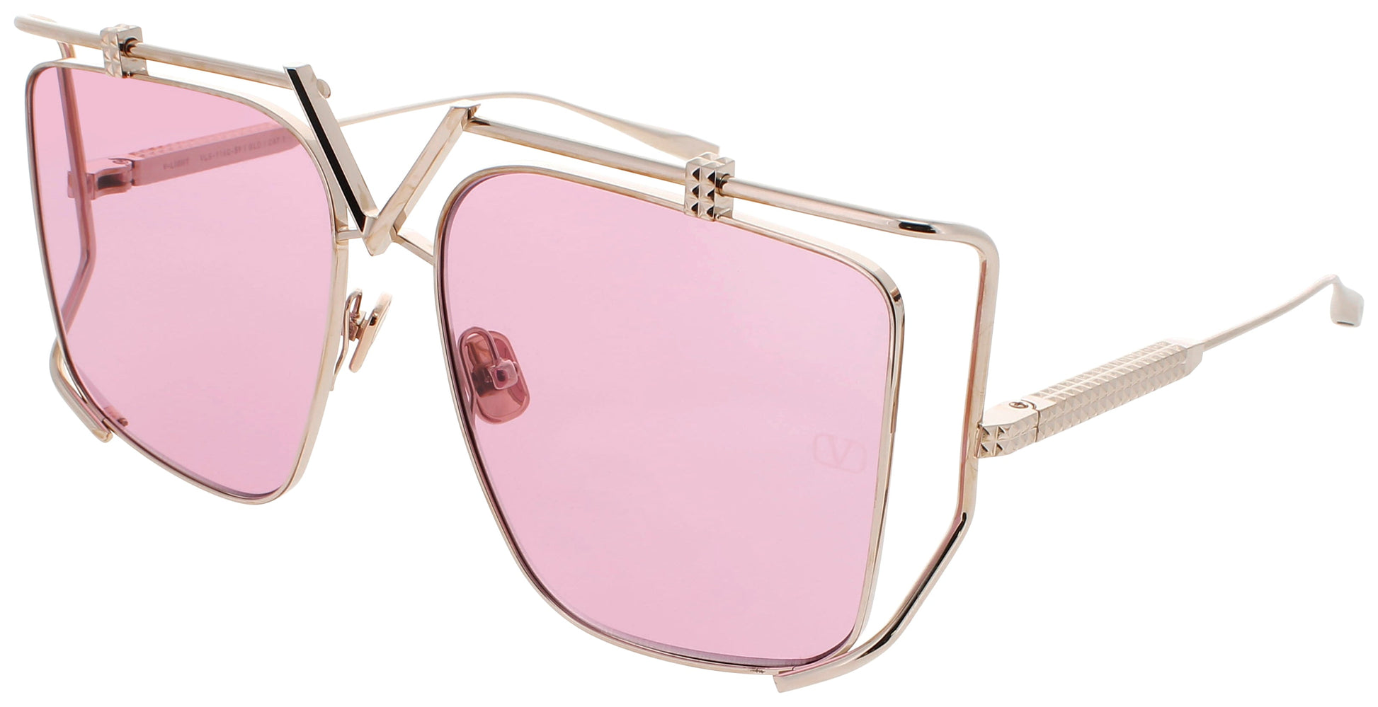 VALENTINO V-LIGHT Frame WHITE GOLD Lens SOLID PINK