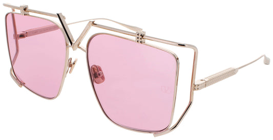 VALENTINO V-LIGHT Frame WHITE GOLD Lens SOLID PINK