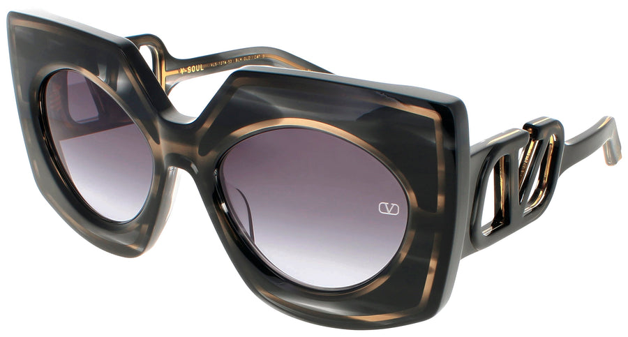 VALENTINO V-SOUL Frame BLACK SWIRL/YELLOW GOLD Lens DARK GREY
