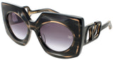 VALENTINO V-SOUL Frame BLACK SWIRL/YELLOW GOLD Lens DARK GREY