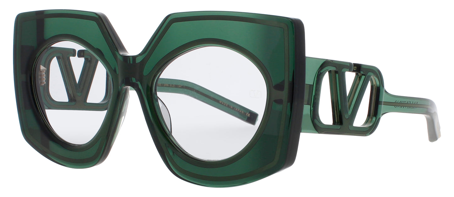 VALENTINO V-SOUL-VLS Frame CRYSTAL GREEN/GOLD Lens GREY