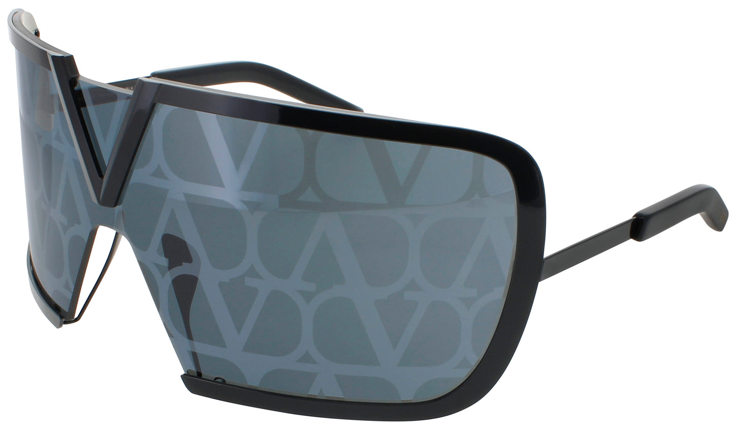 VALENTINO V-ROMASK Frame BLACK IRON/BLACK Lens BLACK FLASH MIRROR MONOGRAM