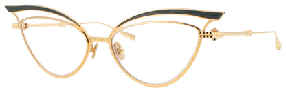 VALENTINO V-GLASSLINER Frame LIGHT GOLD - GREEN ENAMEL Lens DEMO