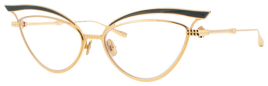 VALENTINO V-GLASSLINER Frame LIGHT GOLD - GREEN ENAMEL Lens DEMO