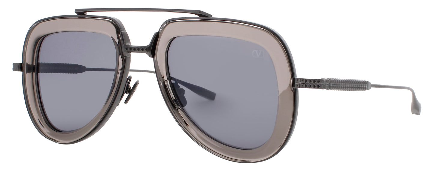 VALENTINO V-LSTORY-VLS Frame CRYSTAL BLACK/BRUSHED BLACK Lens GREY MIRROR