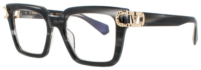 VALENTINO V-SIDE Frame BLACK SWIRL - V LIGHT GOLD Lens DEMO