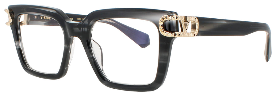 VALENTINO V-SIDE Frame BLACK SWIRL - V LIGHT GOLD Lens DEMO