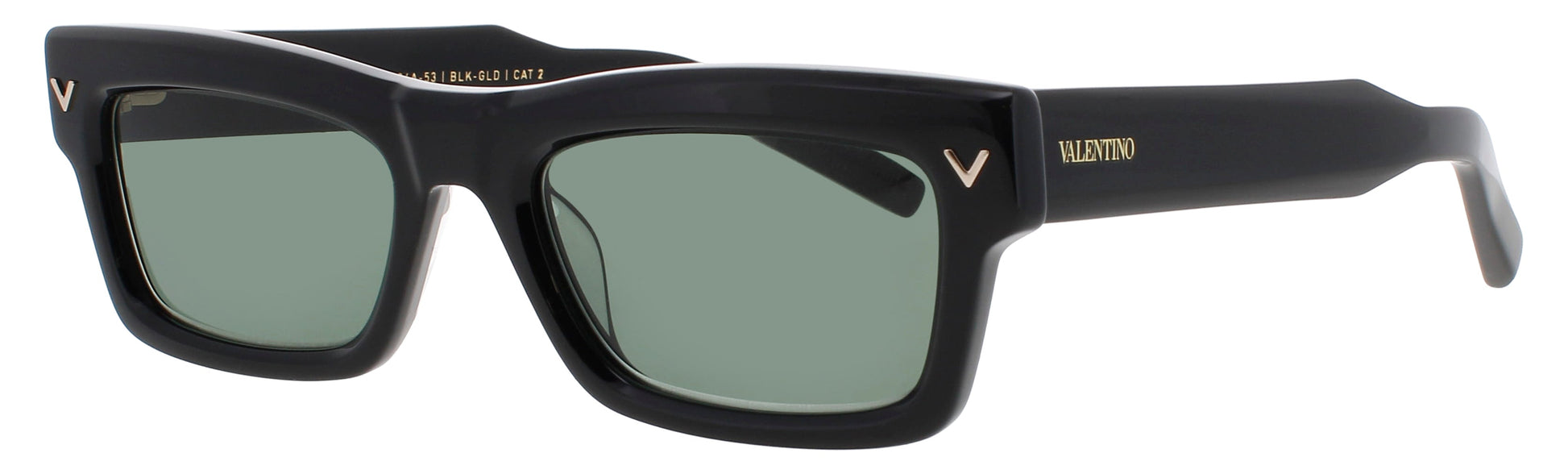 VALENTINO V-SHARP-VLS Frame BLACK/GOLD Lens DARK GREEN