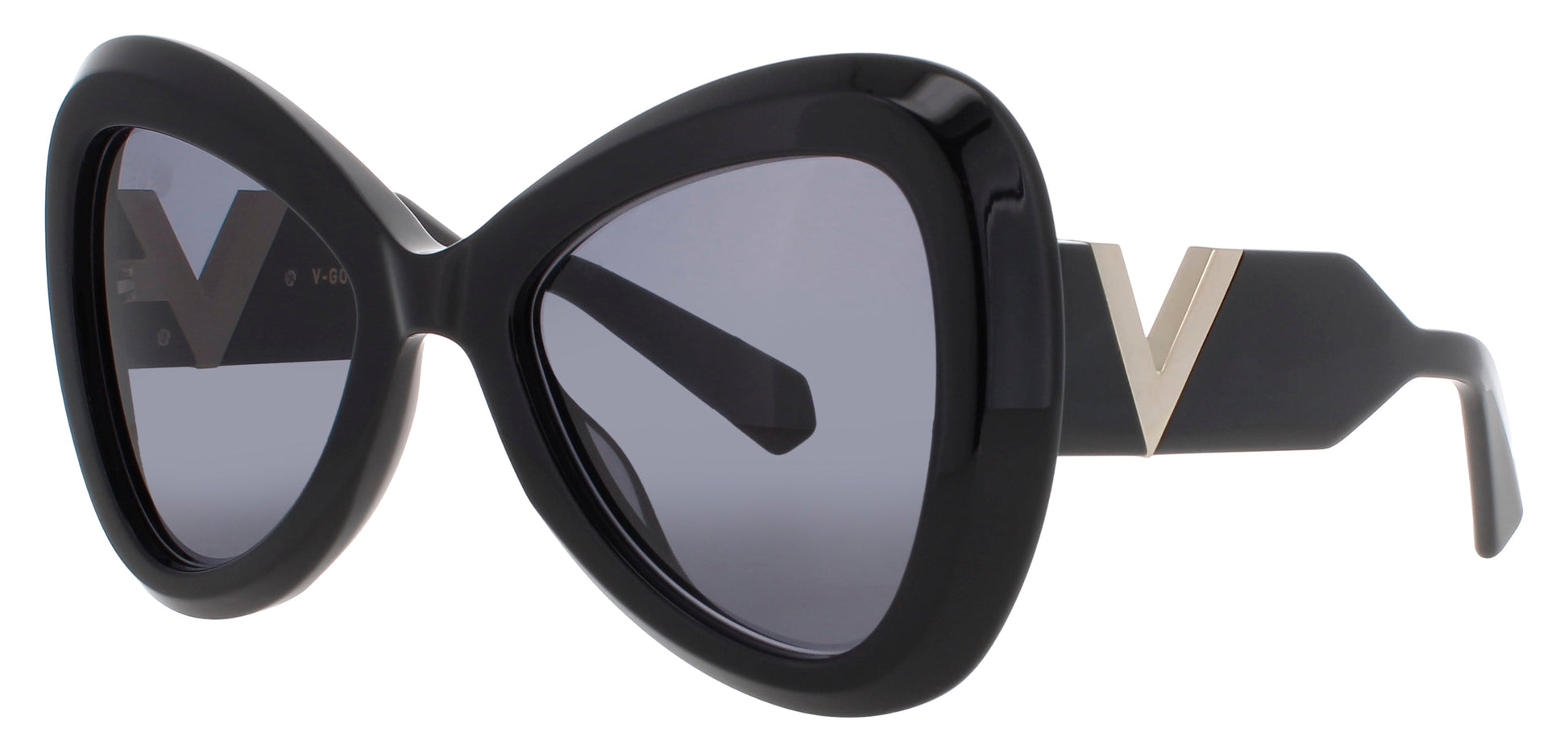 VALENTINO V-GOLD-III-VLS Frame BLACK/GOLD Lens GREY