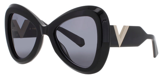 VALENTINO V-GOLD-III-VLS Frame BLACK/GOLD Lens GREY