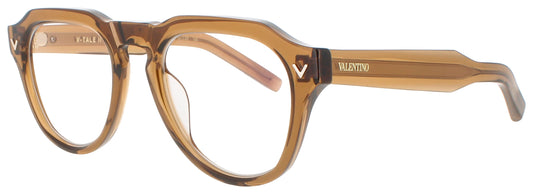 VALENTINO V-TALE- II Frame CRYSTAL BROWN - V-LIGHT GOLD - CLEAR LENSES Lens DEMO