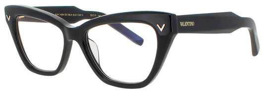 VALENTINO V-TALE Frame BLACK - V-LIGHT GOLD - CLEAR LENSES Lens DEMO