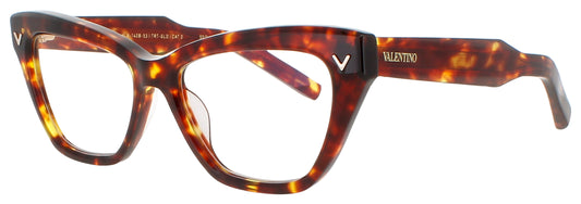 VALENTINO V-TALE Frame HONEY HAVANA - V-LIGHT GOLD - CLEAR LENSES Lens DEMO