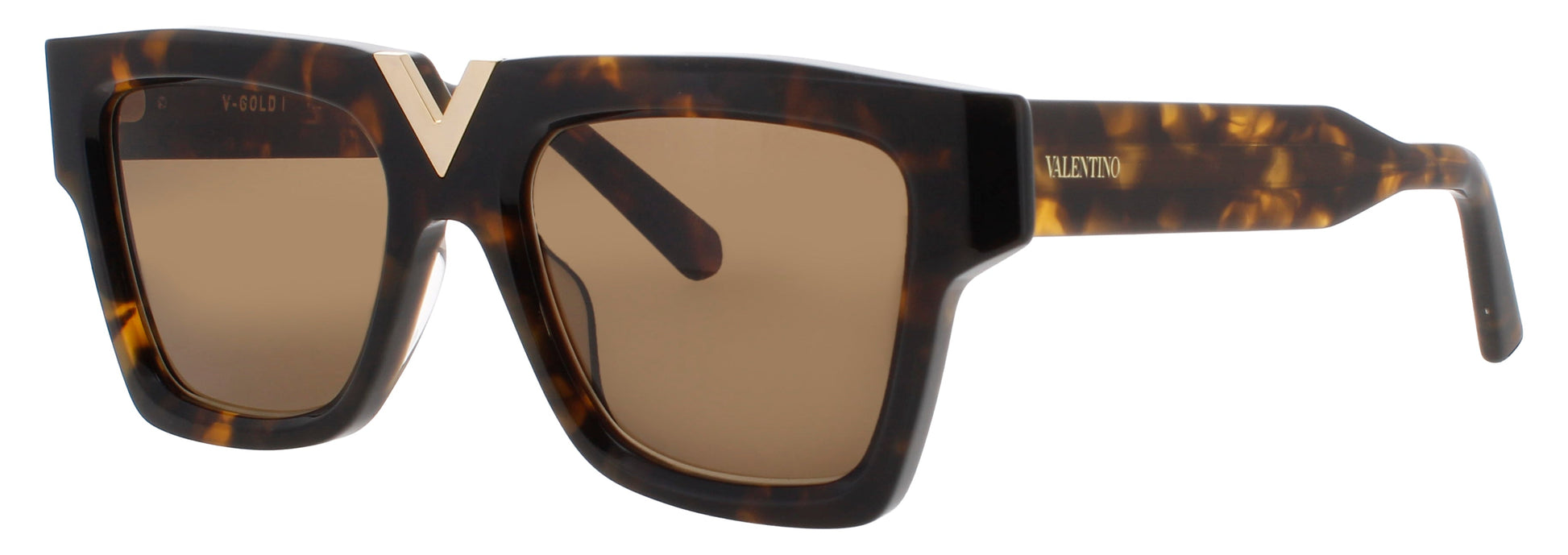 VALENTINO V-GOLD-I-VLS Frame BROWN TORTOISE/GOLD Lens DARK BROWN