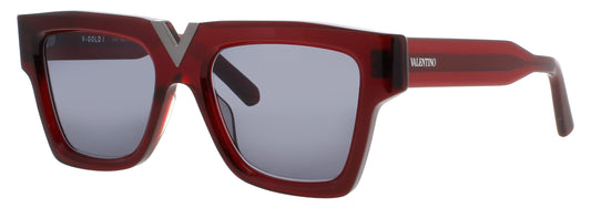 VALENTINO V-GOLD-I-VLS Frame CRYSTAL BORDEAUX/BLACK RHODIUM Lens GREY