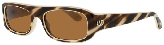 VALENTINO VLS-184 Frame BROWN / IVORY / GOLD Lens BROWN
