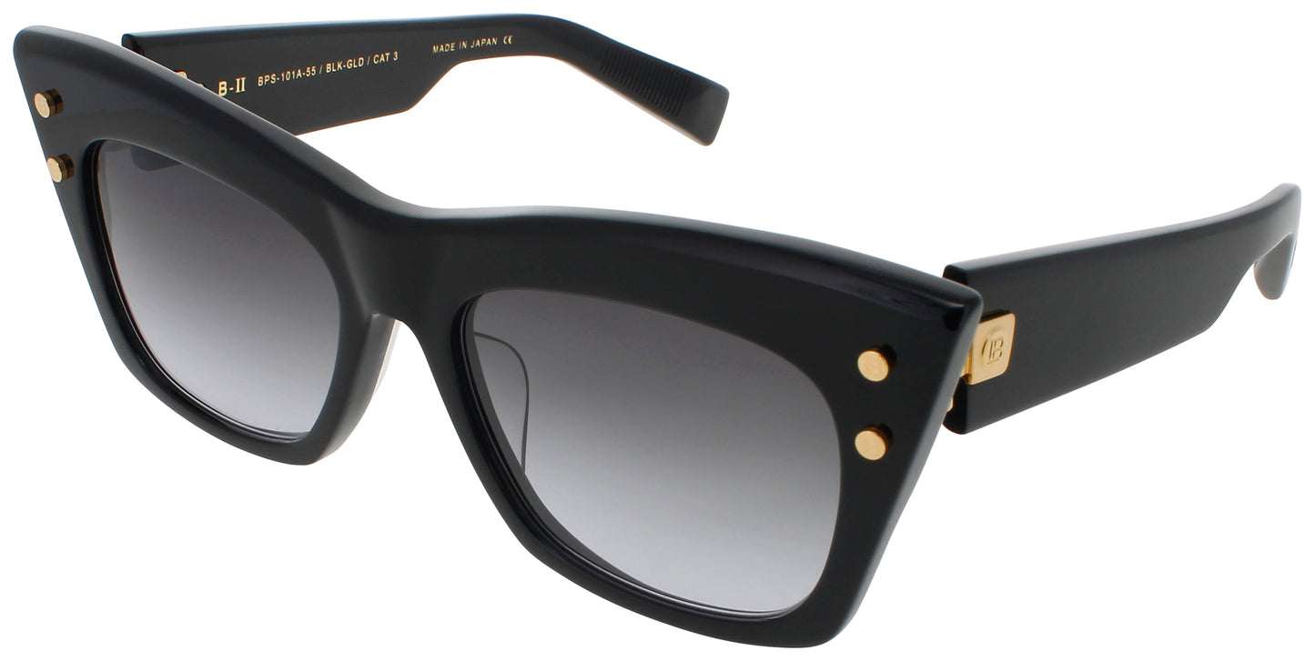 BALMAIN B-II Frame BLACK/GOLD Lens DARK GREY