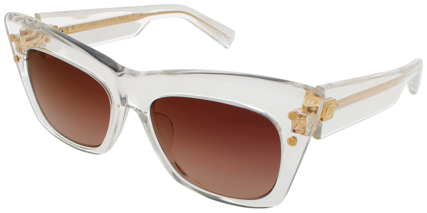 BALMAIN B-II Frame CRYSTAL CLEAR/GOLD Lens ROSE GRADIENT POLARIZED
