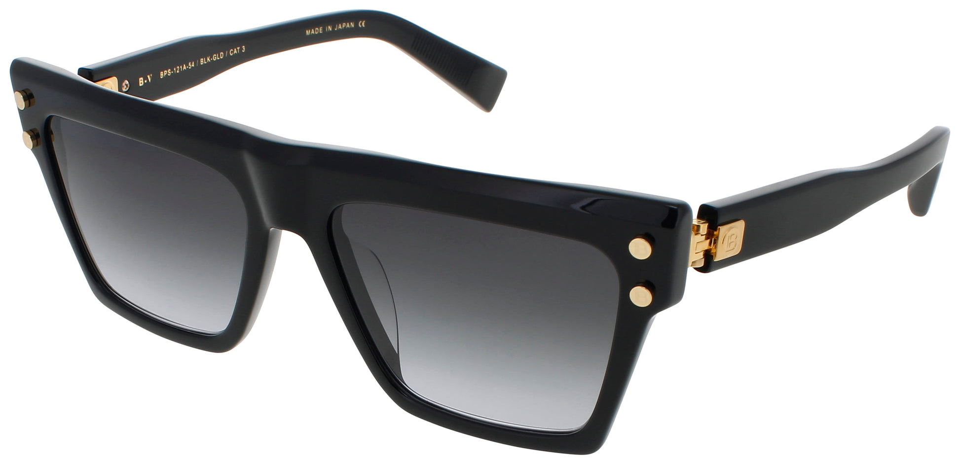 BALMAIN B-V Frame BLACK/GOLD Lens DARK GREY