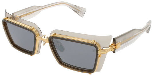 BALMAIN ADMIRABLE Frame GREY CRYSTAL W/ GOLD FLAKES Lens WHITE GOLD FLASH