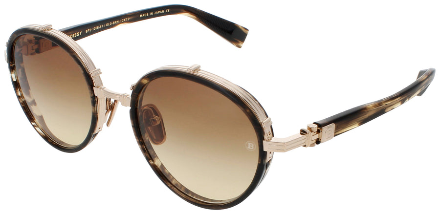BALMAIN CROISSY Frame WHITE GOLD/DARK BROWN SWIRL Lens DARK BROWN GRADIENT