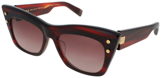 BALMAIN B-II Frame RED SWIRL/GOLD Lens ROSE GRADIENT