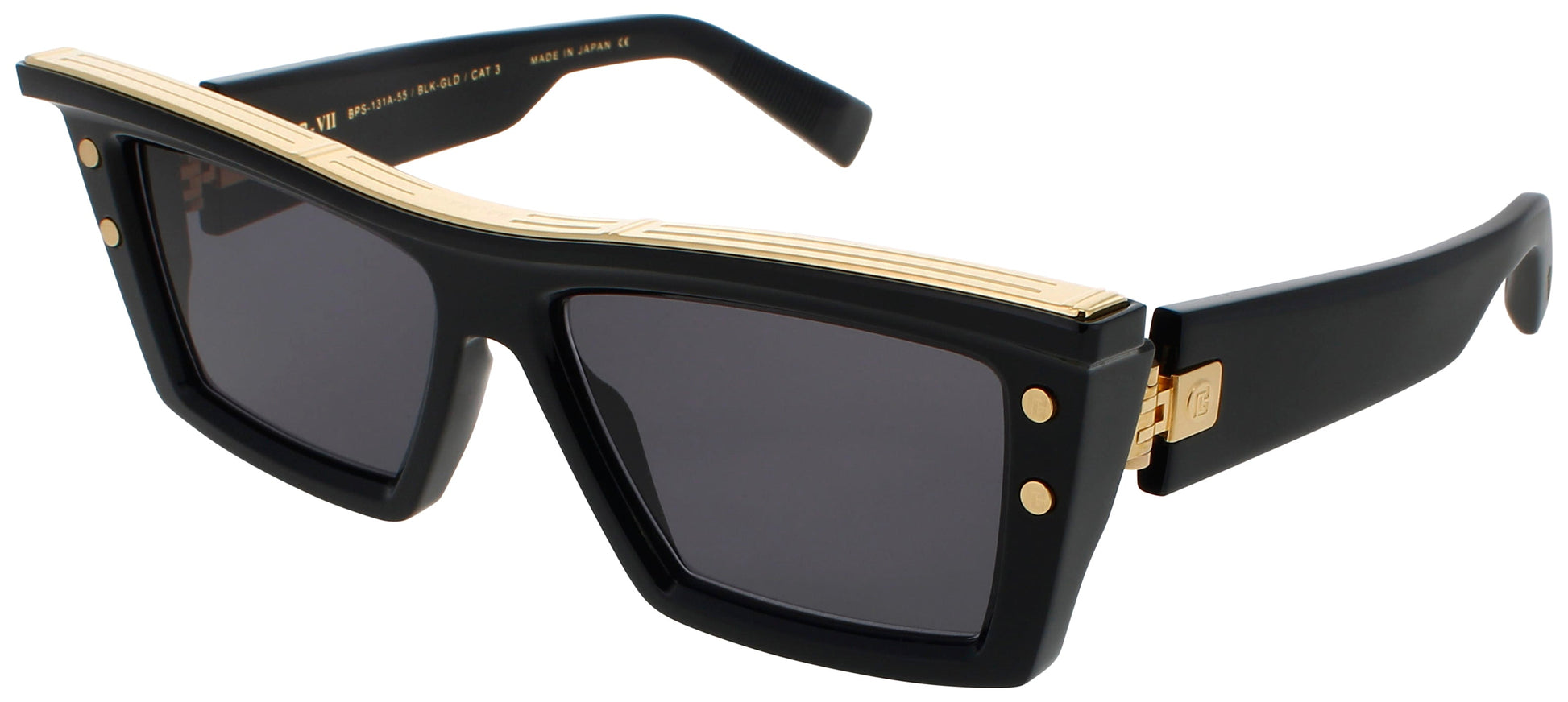 BALMAIN B-VII Frame BLACK/GOLD Lens DARK GREY