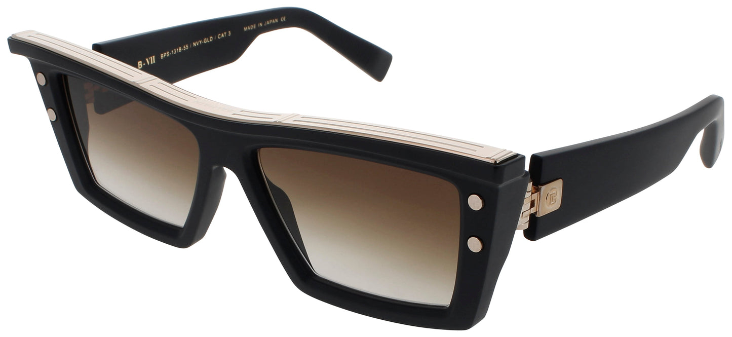 BALMAIN B-VII Frame MATTE NAVY/WHITE GOLD Lens DARK BROWN GARIDNET