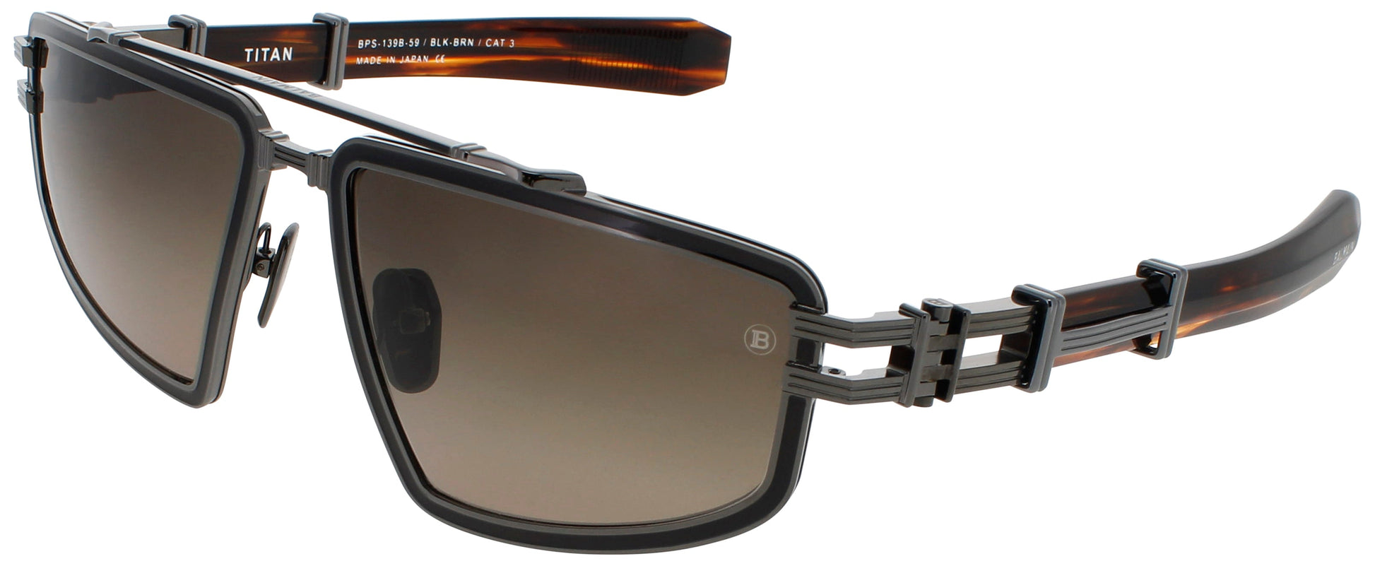 BALMAIN TITAN Frame BLACK RHODIUM/BROWN SWIRL Lens BROWN GRADIENT
