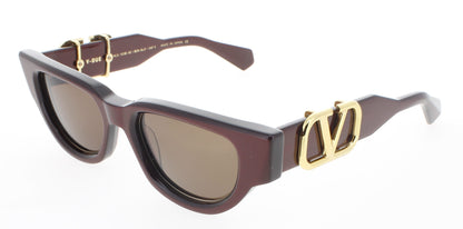 VALENTINO V-DUE Frame BORDEAUX/YELLOW GOLD Lens DARK BROWN