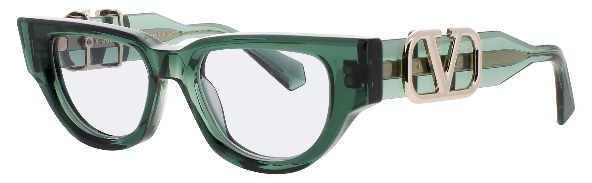 VALENTINO V-DUE-VLS Frame CRYSTAL GREEN/GOLD Lens GREY
