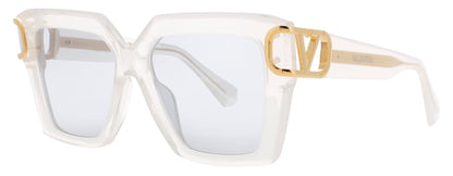 VALENTINO V-UNO-VLS Frame TRANSLUCENT IVORY/GOLD Lens GREY MIRROR
