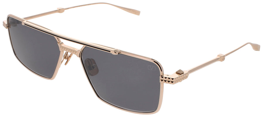 VALENTINO V-SEI Frame WHITE GOLD/BLACK ENAMEL Lens BLACK FLASH MIRROR