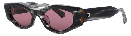 VALENTINO V-TRE-VLS Frame TRANSLUCENT BLACK SWIRL/LIGHT GOLD Lens DARK BROWN