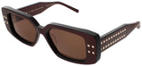 VALENTINO V-CINQUE Frame BORDEAUX/YELLOW GOLD Lens DARK BROWN