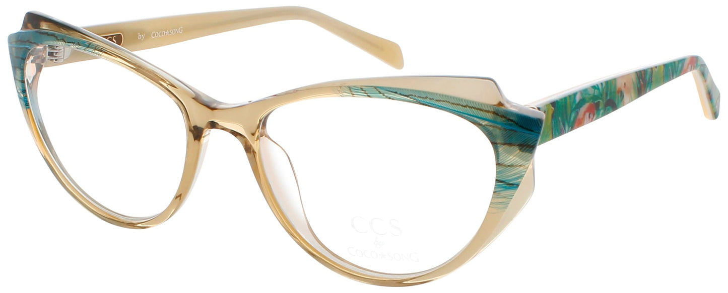 COCO SONG CCS109 Frame BEIGE GREEN Lens demo