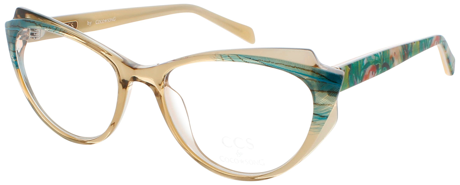 COCO SONG CCS109 Frame BEIGE GREEN Lens demo