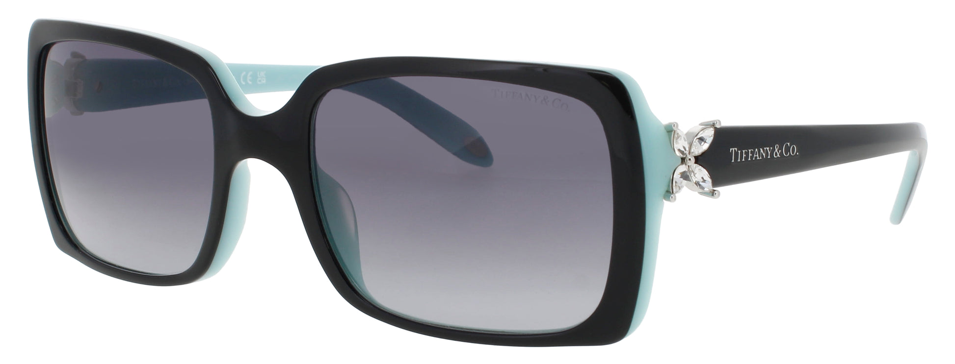 TIFFANY & CO TF4047B Frame BLACK ON TIFFANY BLUE Lens GREY GRADIENT