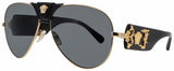 VERSACE 0VE2150Q Frame GOLD/BLACK Lens DARK GREY